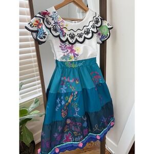 Disney Store  Mirabel Dress Encanto Costume‎ Embroidered Details Size 9/10 EUC